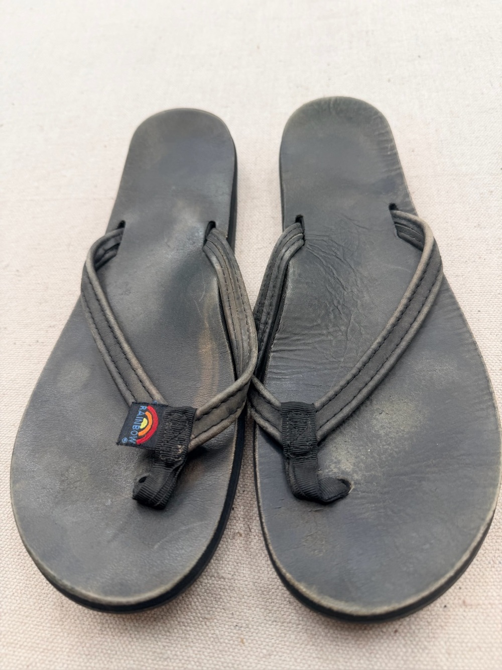 Rainbow Men's Black Double-Strap Flip Flop Sandals